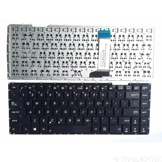 Клавиатура для ноутбука Asus X451 черная, верхняя панель в сборе (белая)