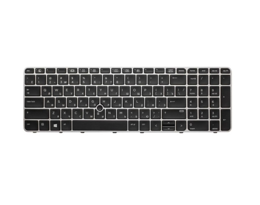 Клавиатура HP Elitebook 850 G3 850 G4, Silver Frame, Black, RU