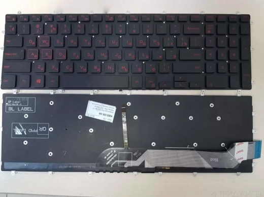 Клавиатура для ноутбука Dell Inspiron 14 Gaming 7566, 7567 черная, красные кнопки
