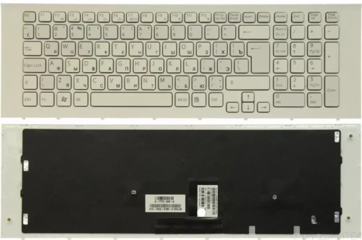 Клавиатура для ноутбука Sony Vaio VPC-EC белая, с рамкой
