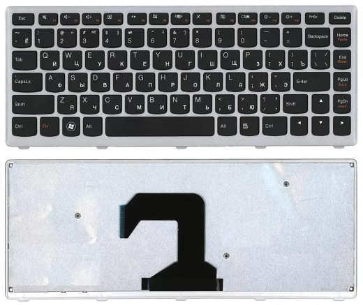 Клавиатура для ноутбука Lenovo IdeaPad U410, RU, Silver frame, key Series
