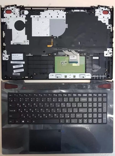 Клавиатура для ноутбука Lenovo IdeaPad Y50, Y50-70, Y50-80 чёрная, с подсветкой, с верхней панелью