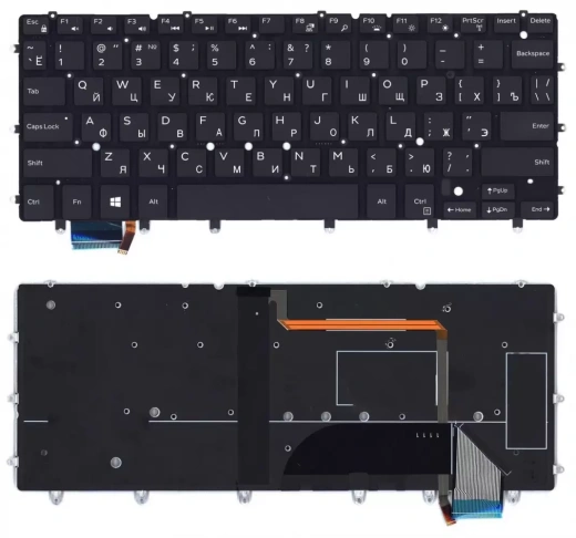 Клавиатура для ноутбука Dell XPS 13 9343 чёрная с подсветкой