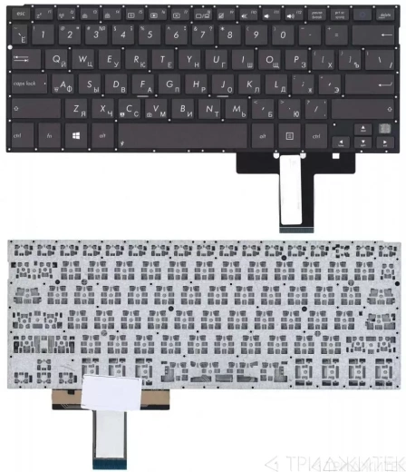 Клавиатура для ноутбука Asus TX300, TX300C,TX300CA черная, с подсветкой, верхняя панель в сборе