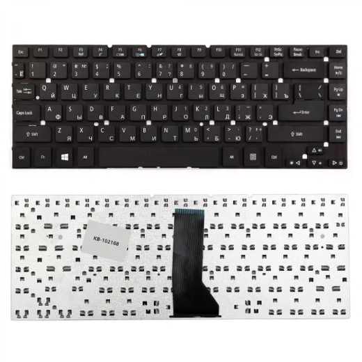 Клавиатура для ноутбука Acer Aspire 422, 3830, 4830T, E1432, TimelineX 3830TG Series, плоский Enter, чёрная, без рамки