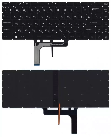 Клавиатура для ноутбука MSI GS65, GS65VR чёрная с подсветкой