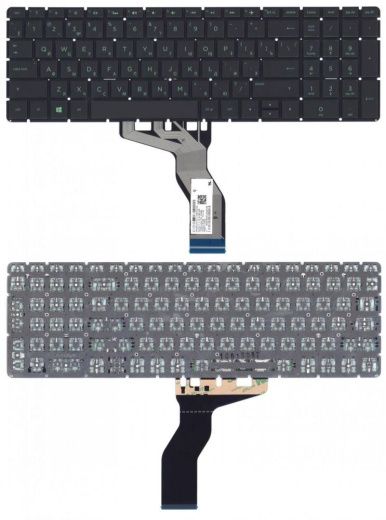 Клавиатура для ноутбука HP 15-BW 250 G6, черная с зеленой подсветкой