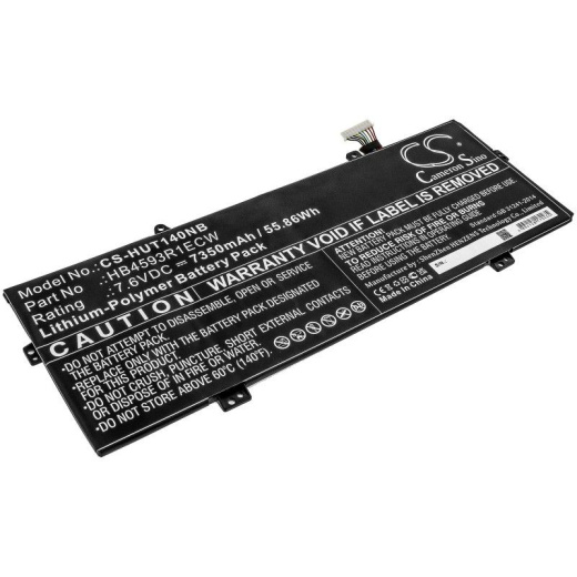 Аккумулятор CameronSino CS-HUT140NB для ноутбука Huawei book X Pro i5-8250U 256GB, 7.6В, 7350 мАч, 55.86 Вт, Li-Polymer, черный