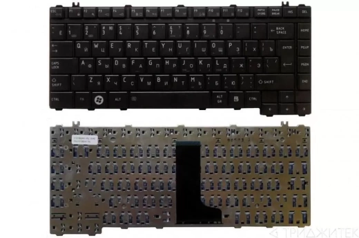 Клавиатура для ноутбука Toshiba Satellite A300, M300, L300, M500, M505, черная, плоский Enter