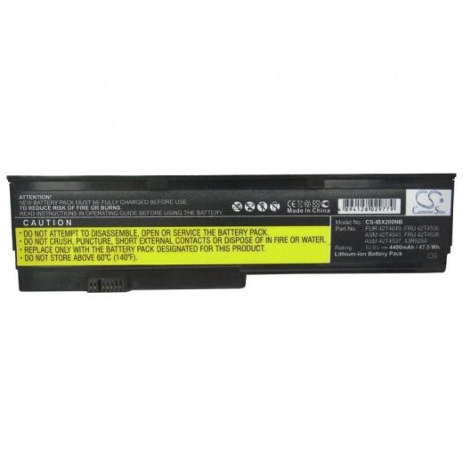 Аккумулятор CameronSino CS-IBX200NB для ноутбука Lenovo ThinkPad X201i, ThinkPad X201S, 10.8В, 4400 мАч, 47.52 Вт, Li-ion, черный