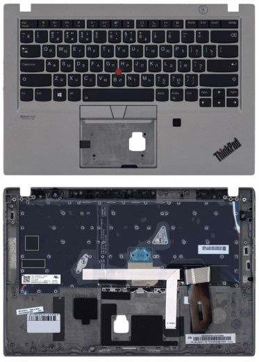 Клавиатура для ноутбука Lenovo ThinkPad T14s топкейс серебро