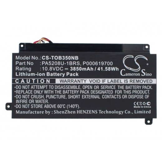 Аккумулятор CameronSino CS-TOB350NB для ноутбука Toshiba CB30-B, CB30-B-103, CB30-B-104, 10.8В, 3850 мАч, 41.58 Вт, Li-Polymer, черный