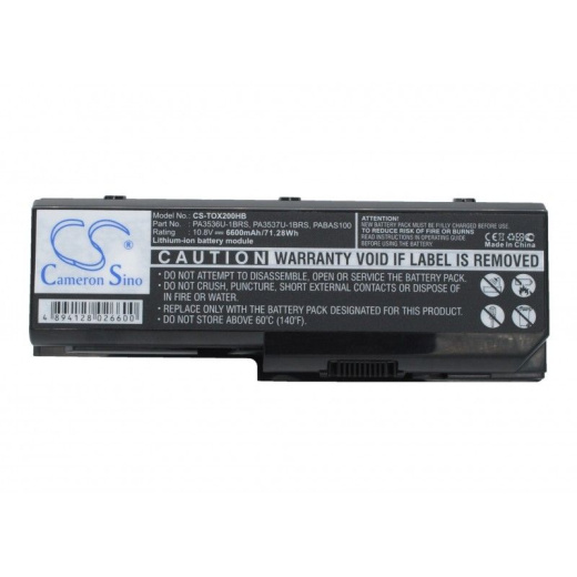 Аккумулятор CameronSino CS-TOX200HB для ноутбука Toshiba Equium P200, Equium P200-178, 10.8В, 6600 мАч, Li-ion, черный