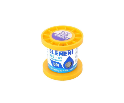 Припой-катушка Element, ПОС-61 диаметр 0.5 мм, 50 г.
