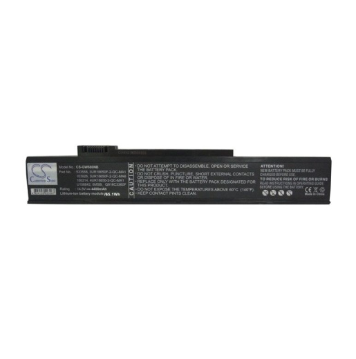 Аккумулятор CameronSino CS-GW680NB для ноутбука Gateway 6000, 6010GZ, 6018GH, 14.8В, 4400 мАч, Li-ion, черный