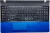 Клавиатура для ноутбука Samsung NP300E5A черная, верхняя панель в сборе (голубая)