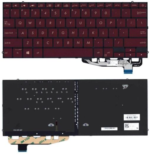 Клавиатура для ноутбука Asus ZenBook S UX391FA черная с подсветкой