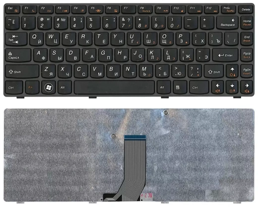Клавиатура для ноутбука IBM-Lenovo Z470, G470AH, G470GH, Z370, черная с темной рамкой