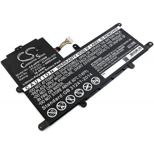 Аккумулятор CameronSino CS-HPR110NB для ноутбука HP Stream 11 Pro G2, Stream 11 Pro G3, 7.6В, 4800 мАч, 36.48 Вт, Li-Polymer, черный