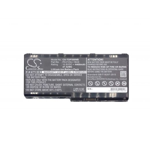 Аккумулятор CameronSino CS-TOP500NB для ноутбука Toshiba Dynabook Qosmio GXW/70LW, 10.8В, 4400 мАч, 47.52 Вт, Li-ion, черный