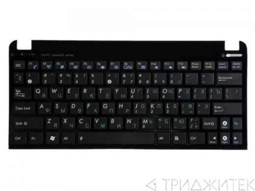 Клавиатура для ноутбука Asus EEE PC 1015P, 1015T, черная с рамкой, горизонтальный Enter