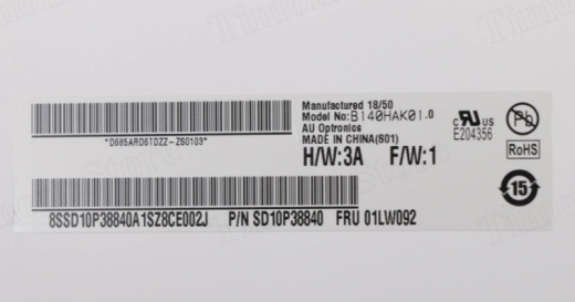 Матрица Lenovo ThinkPad T480B140HAK01.0 подходит для NV140FHM-TOO R6 сенсорный ЖК-экран 1920*1080   Lenovo ThinkPad T480 T480s