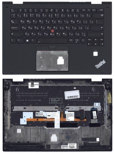 Клавиатура для ноутбука Lenovo Thinkpad Yoga X1 2st Gen 2017 черная с подсветкой топ-панель