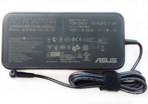 Блок питания (сетевой адаптер) для ноутбуков Asus 19V 6.32A 120W 6.0x3.7, (Slim), без сетевого кабеля, (оригинал)