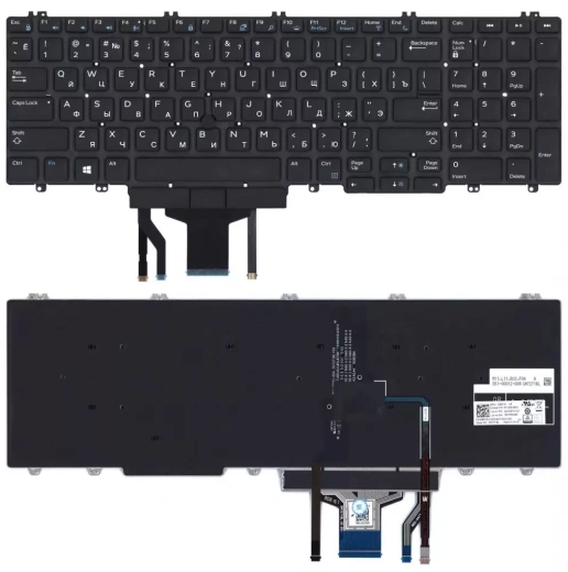 Клавиатура для ноутбука Dell Precision 7530, 7730 черная с подсветкой