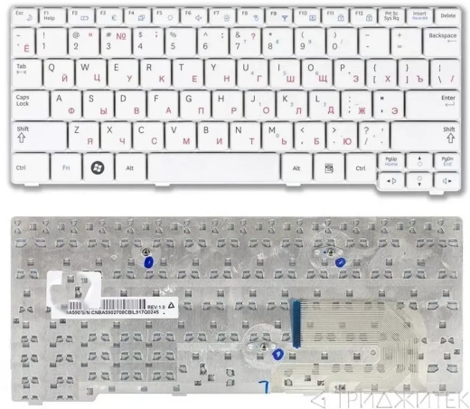 Клавиатура для ноутбука Samsung N148 N150 N100, белая