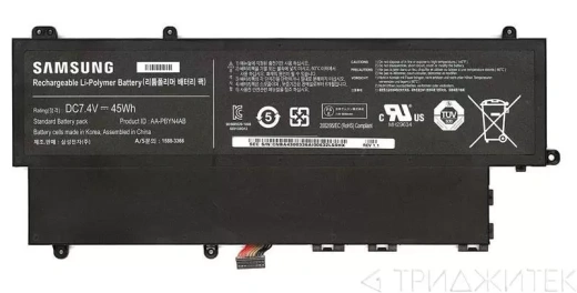 Аккумулятор (батарея) для ноутбука Samsung 530U3B, 530U3C, 535U3C, 532U3X, 540U3C, (AA-PBYN4AB), 45Втч, 7.4В (оригинал)