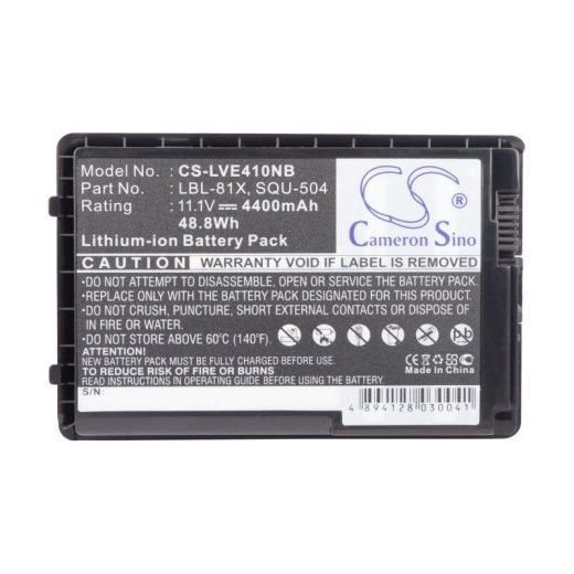 Аккумулятор CameronSino CS-LVE410NB для ноутбука Lenovo 125, 125C, 11.1В, 4400 мАч, 48.84 Вт, Li-ion, черный