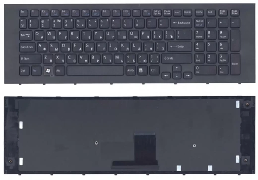 Клавиатура для ноутбука Sony Vaio VPC-EC черная с рамкой