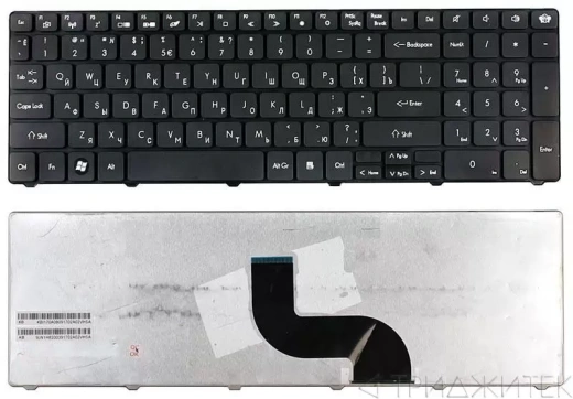 Клавиатура для ноутбука Packard Bell LM81, LM85, TK81, TK85, TM81, TM85, Gateway NV50, черная