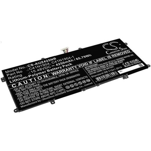Аккумулятор CameronSino CS-AUZ425NB для ноутбука Asus Deluxe 14S, UX425IA, X435EA, 15.48В, 4250 мАч, 65.79 Вт, Li-Polymer, черный