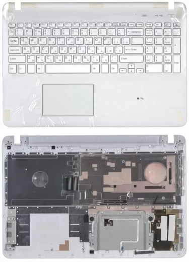 Клавиатура для ноутбука Sony FIT 15 SVF15, белая топ-панель без подсветки