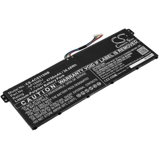 Аккумулятор CameronSino CS-ACS315NB для ноутбука Acer A314-32-C52Q, A315-21-289H, 7.7В, 4750 мАч, 36.58 Вт, Li-Polymer, черный