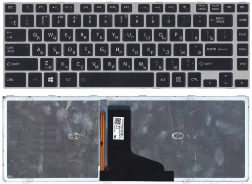 Клавиатура для ноутбука Toshiba Satellite M40-A, M40T-A, M45-A, M45T-A черная, рамка серая
