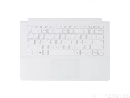 Клавиатура для ноутбука Samsung 915S3 с топкейсом, белая панель, белые клавиши
