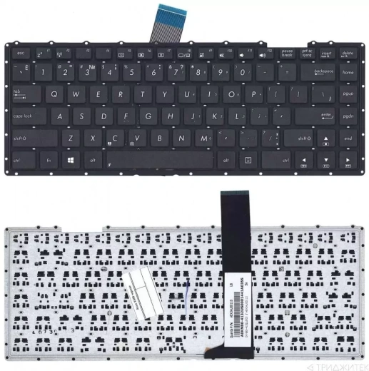 Клавиатура для ноутбука Asus X450 чёрная, без рамки