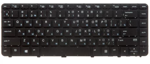 Клавиатура для ноутбука HP для Probook 430 G3, 430 G4, 440 G3, 445 G3, 440 G4, черная с рамкой, гор. Enter