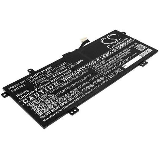 Аккумулятор CameronSino CS-HPX312NB для ноутбука HP Chromebook X360 12B-CA0000NG, 7.7В, 4950 мАч, 38.12 Вт, Li-Polymer, черный
