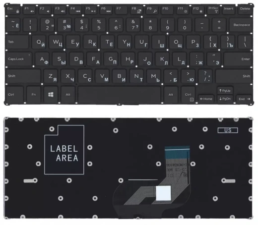Клавиатура для ноутбука Dell Inspiron 11 3000 черная без рамки