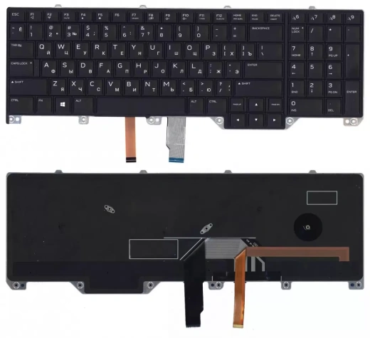 Клавиатура для ноутбука Dell Alienware M17x R4 черная с подсветкой