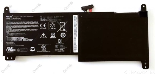 Аккумулятор для ноутбука Asus TX201, (C21N1313), 4400 мАч, 7.5B, черный (оригинал)