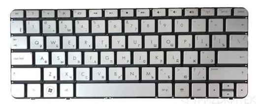 Клавиатура для ноутбука HP MINI 210-2000 серебряная