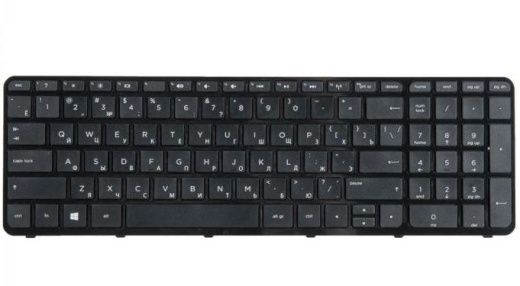 Клавиатура для ноутбука HP Pavilion 15, 15-a, 15-e, 15-g, 15-n, 15-r, 250 G3, 255 G3, 256 G3, черная с рамкой, гор. Enter