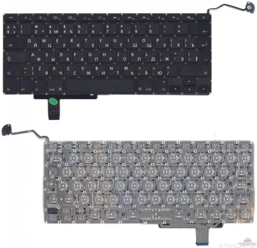 Клавиатура для ноутбука Apple MacBook A1297 чёрная, большой Enter