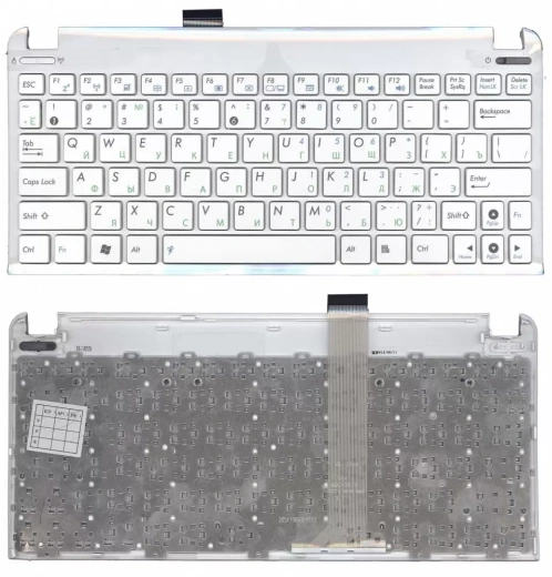 Клавиатура для ноутбука Asus Eee 1015, x101белая с рамкой