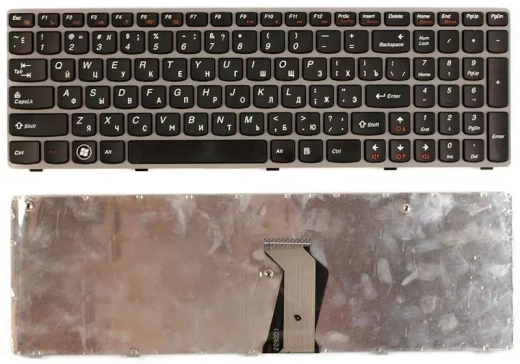 Клавиатура для ноутбука Lenovo IdeaPad Z560, Z565, G570, G770 with gray frame